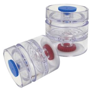 Filter Cassette, PVC, GLA-5000 w/Support Pad, 5.00 µm, 25mm, 2-Piece Clear Styrene Traditional Style Cassette, Banded, 50Pk