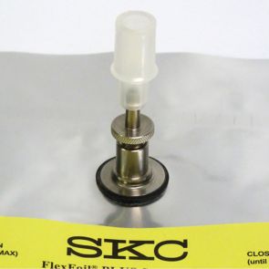 FlexFoil PLUS Sample Bags w/Stainless Steel Breath-Gas Analysis Fitting and Mouthpieces, 1L, 5Pk