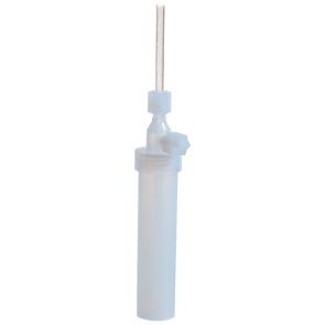 Impinger, PFA w/ 1 piece Molded Transfer Cap, 60-ml capacity, with a 1/4 in vertical port and 1/4 in side port, includes ferrule nuts