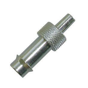 Luer Tubing Adapters, Nickel-Plated Brass connects to 1/4in ID tubing, 10Pk