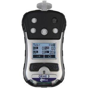 QRAE 3 Gas Monitor, LEL, H2S, CO, and O2, datalogging, non-wireless