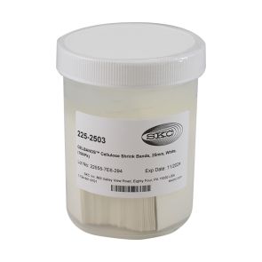 GELBANDS™ Cellulose Shrink Bands, 25mm, White, 100Pk